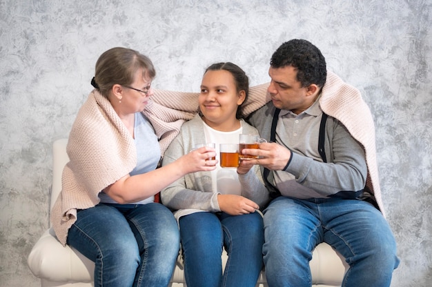 Family enjoying time together at home