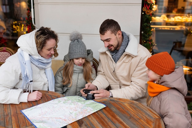 Family enjoying a trip on their holidays