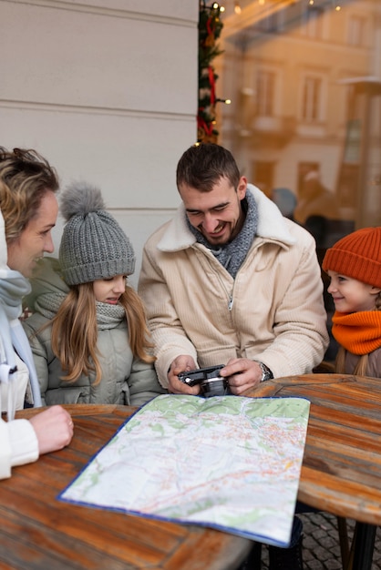 Free Photo family enjoying a trip on their holidays