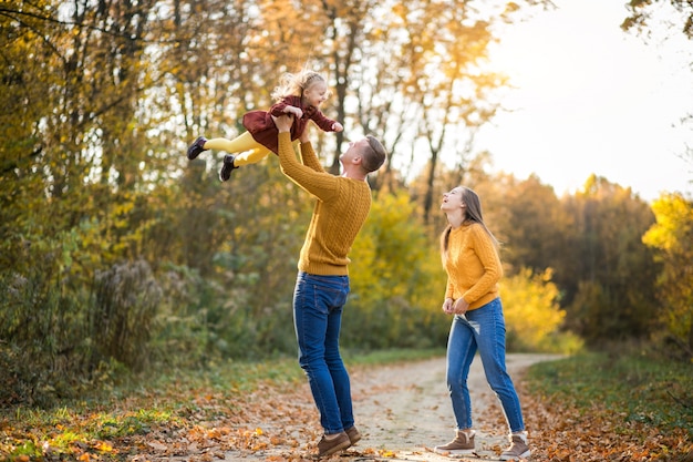 Family in forest