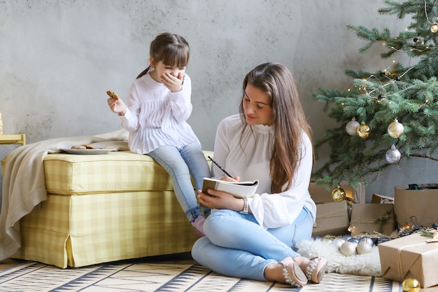 Family having fun in Christmas Day