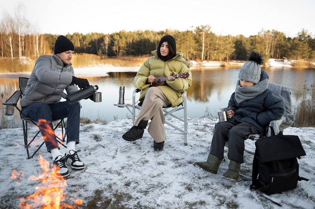 Family having fun in nature