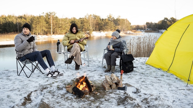 Free Photo family having fun in nature