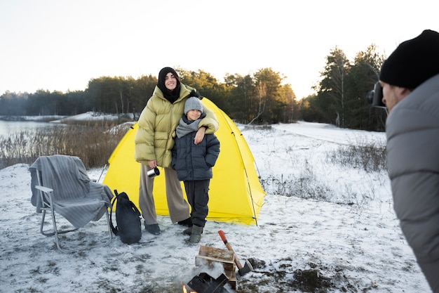 Free photo family having fun in nature