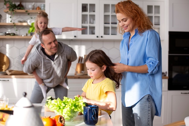 Free photo family having quality time together