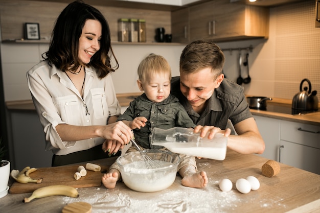 Family in the kitchen