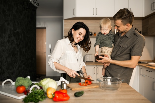 Family in the kitchen