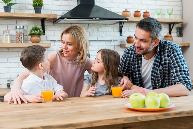 Family at the kitchen