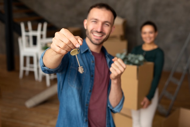 Free Photo family moving in a new home