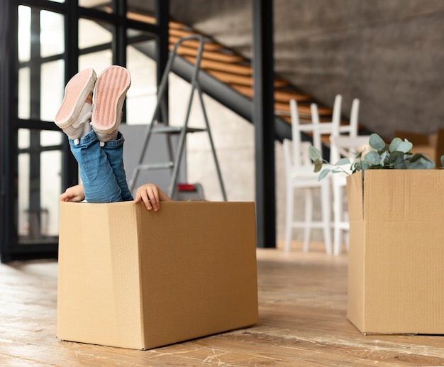 Free Photo family moving in a new home