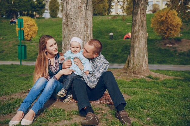 family in a park