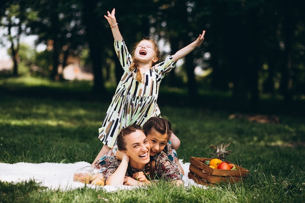 Free photo family picnic in the park