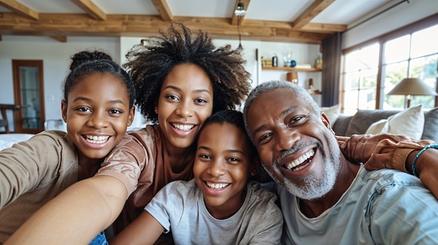 Family showcasing their home