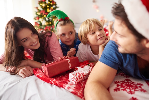 Family spending time together at Christmas