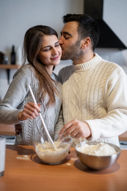 Family spending time together and cooking