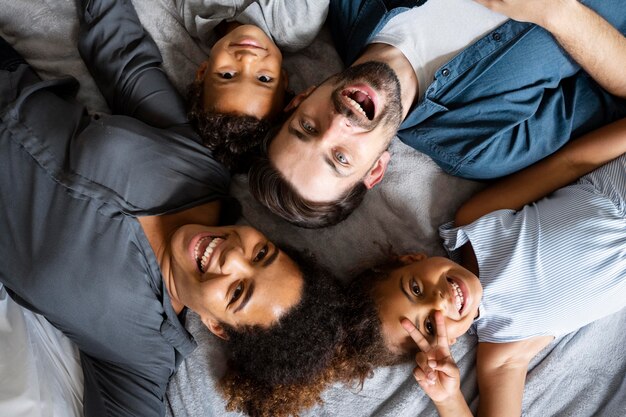 Family spending time together at home