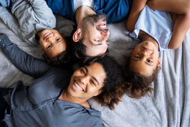 Family spending time together at home