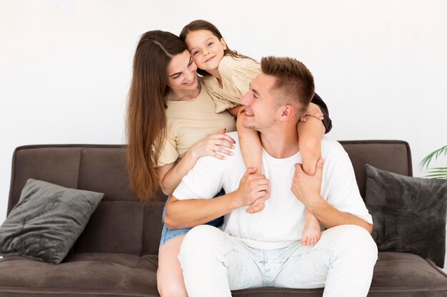 Family spending time together in the living room