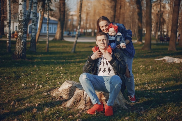 Free photo family on a walk