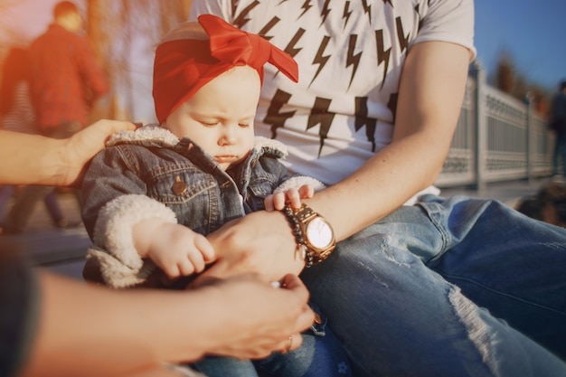 Free photo family on a walk