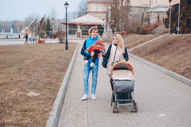 Free photo family on a walk