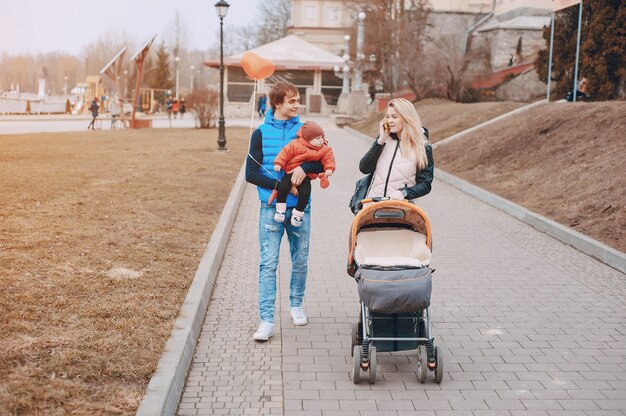 family on a walk