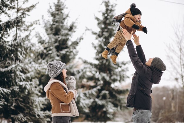 Family in winter on a vacation