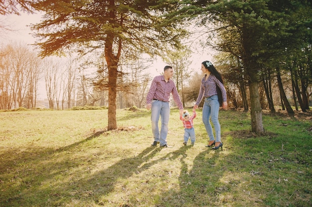 Free photo family in a wood