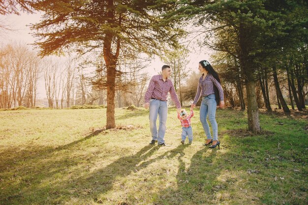 family in a wood