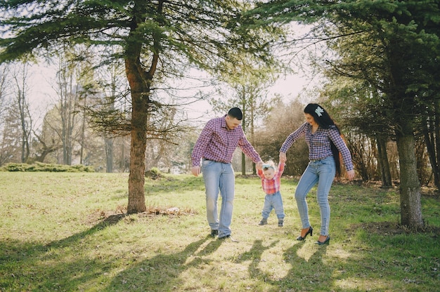 family in a wood