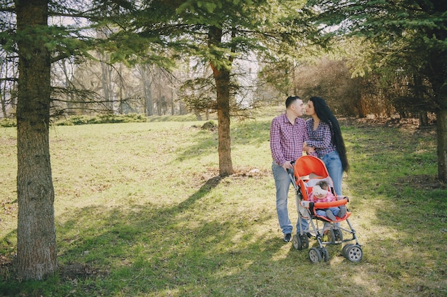 family in a wood