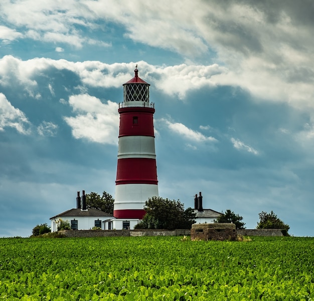 Famous Happisburgh Lighthouse in Happisburgh, United Kingdom