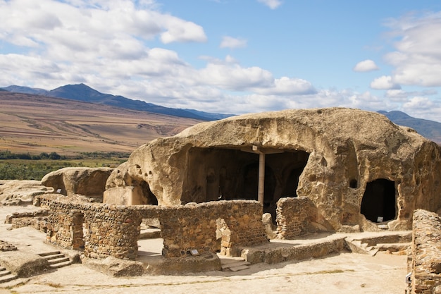 Famous historic Uplistsikhe rock-hewn town in eastern Georgia