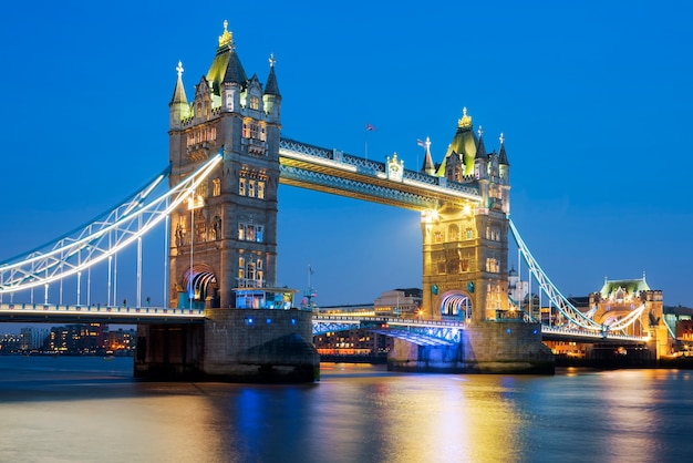 Famous Tower Bridge in the evening, London, England