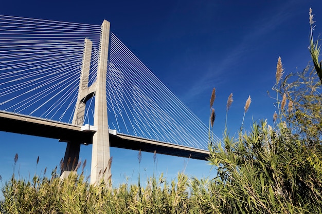 The famous Vasco da Gama bridge in Lisbon, Portugal