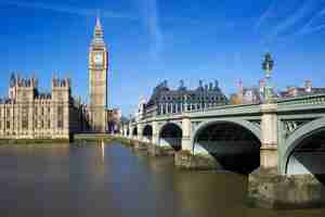 Free photo famous view of big ben and houses of parliament, london, uk