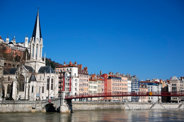 famous view of Lyon city