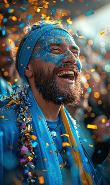 Free Photo fans cheering at soccer final between argentina and colombia