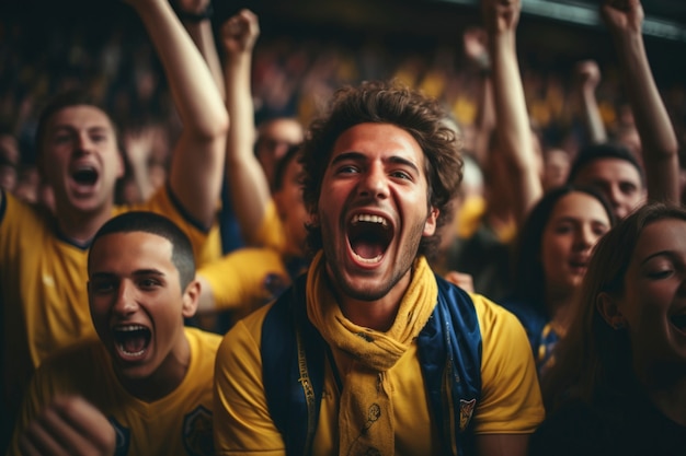 Free photo fans cheering at soccer final between argentina and colombia