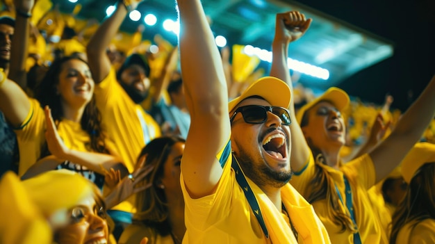 Free photo fans cheering at soccer final between argentina and colombia