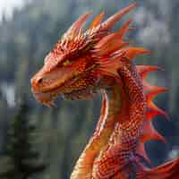 Free photo fantastic detailed dragon