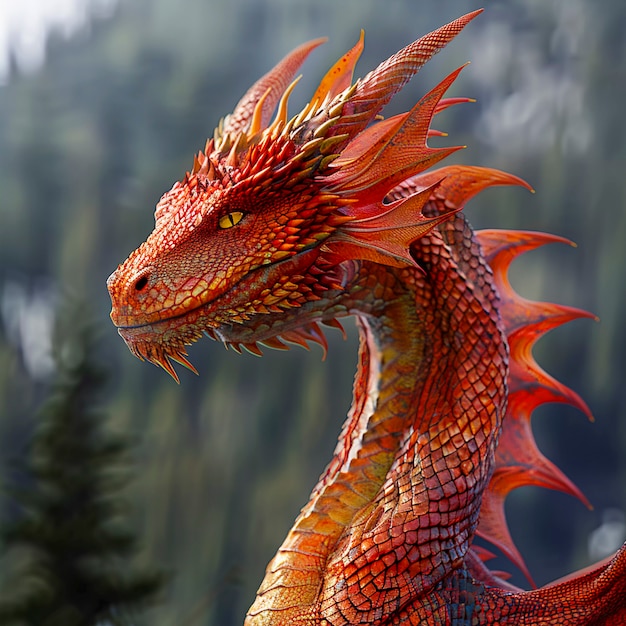 Free Photo fantastic detailed dragon