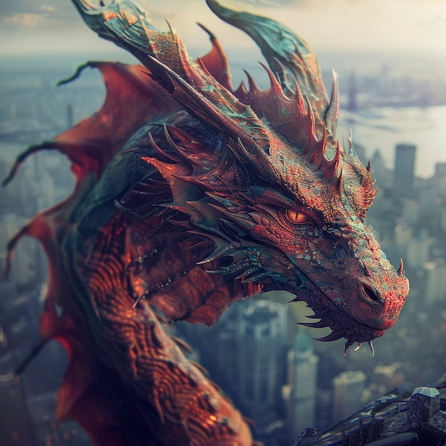 Free Photo fantastic detailed dragon