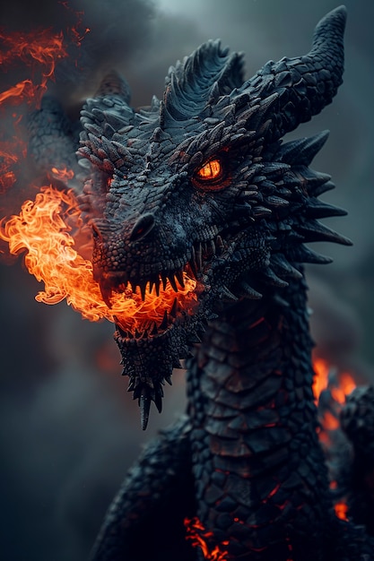 Free Photo fantastic detailed dragon