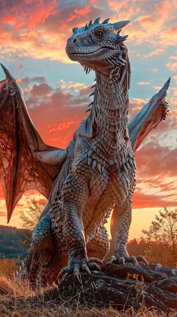 Free photo fantastic detailed dragon