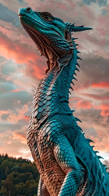 Free photo fantastic detailed dragon