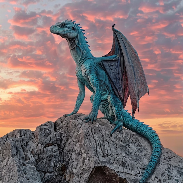 Free photo fantastic detailed dragon