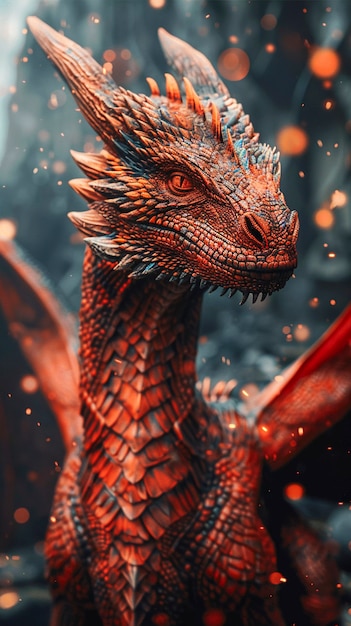 Free Photo fantastic detailed dragon