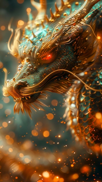 Free photo fantastic detailed dragon