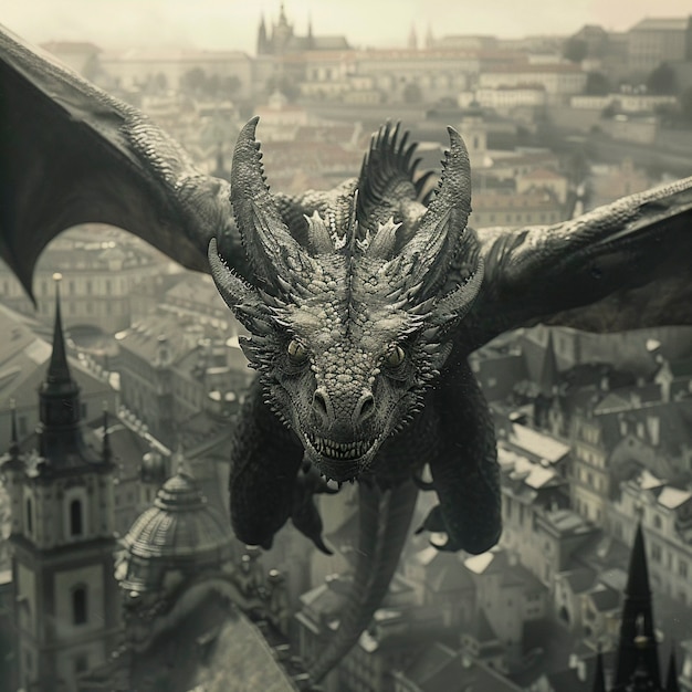 Free photo fantastic detailed dragon